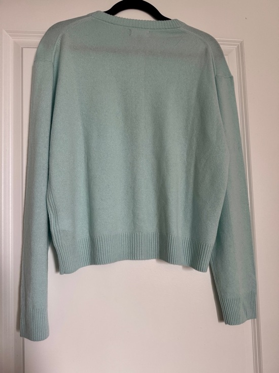 NWT! J. CREW Women’s Perfect cashmere cardigan Sky Mint Size Large 100% Cashmere - Picture 5 of 15